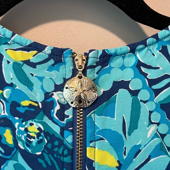 Lilly Pulitzer | Kelby Stretch Shift Midnight Cove Blue Green Dress - Picture 6 of 7